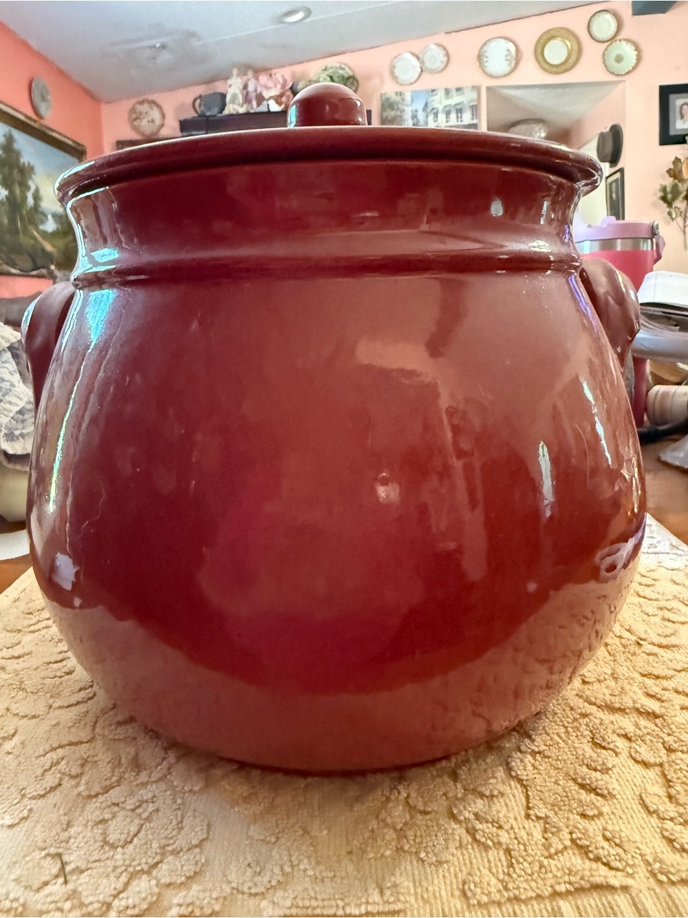 Deep Red Ceramic Pot